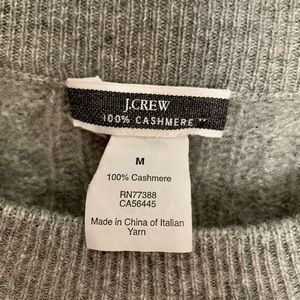 J. Crew Cashmere Sweater | 100% Cashmere Cable Knit | Heather Gray